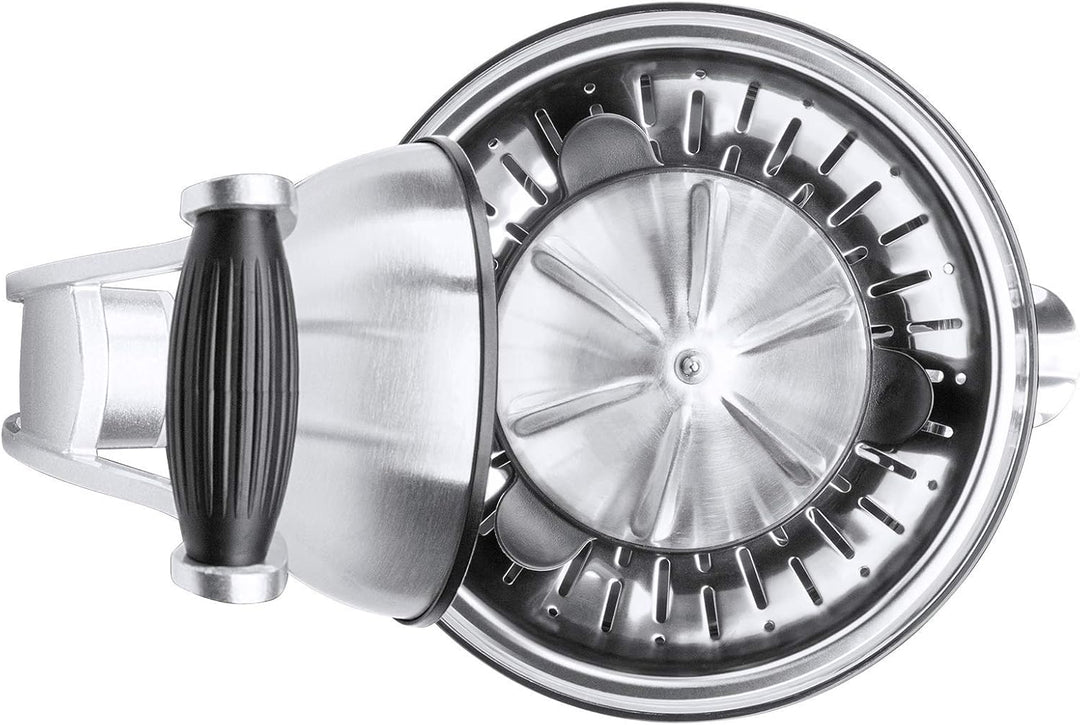 Teesa TSA3011 Elektrische Zitruspresse, Saftpresse mit Griff 130 W / 350 ml Edelstahl, Silber