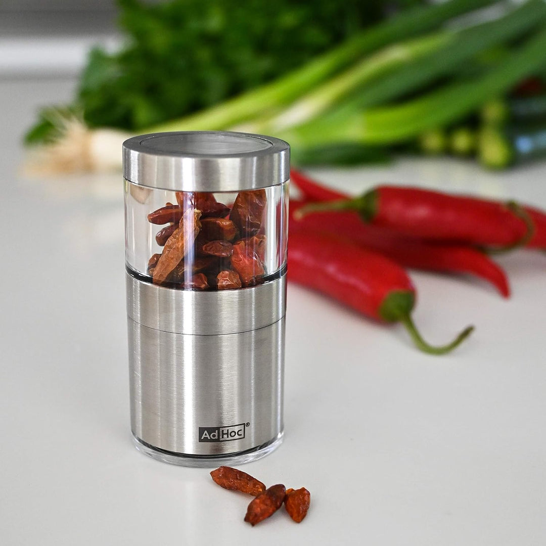 AdHoc MP206 Mini Chili- und Gewürzschneider VOYAGE, mit original SchneidWerk® (ohne Gewürz), Edelsta