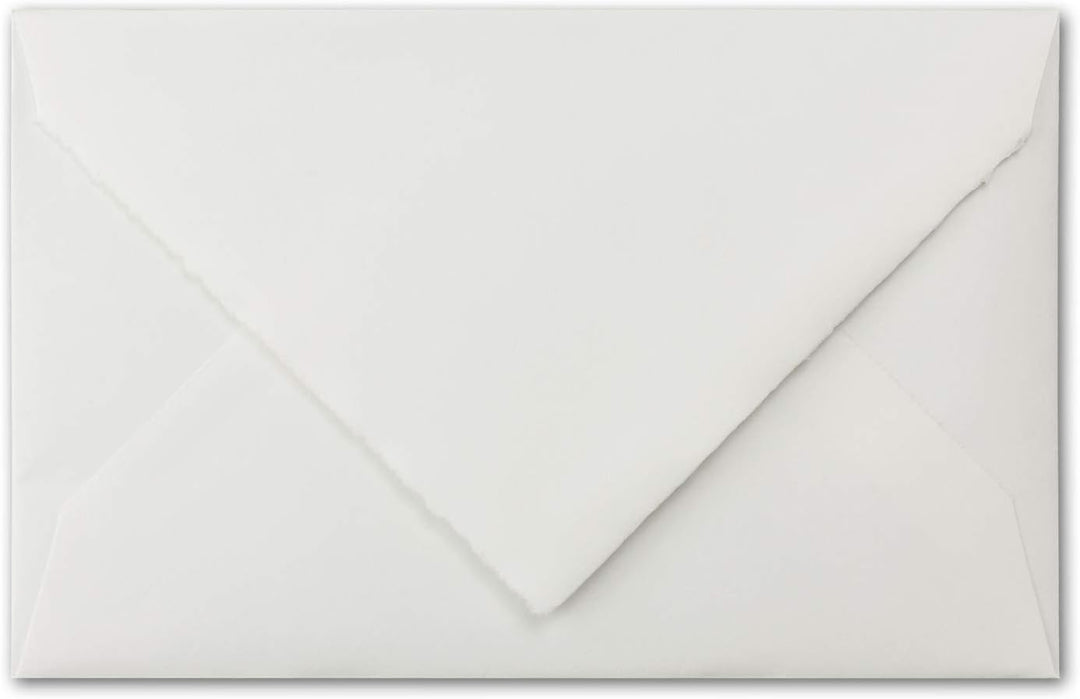 75 Stück C6 Vintage Brief-Umschläge, Büttenpapier, 11,4 x 16,2 cm, Weiss halbmatt gerippt hochwertig
