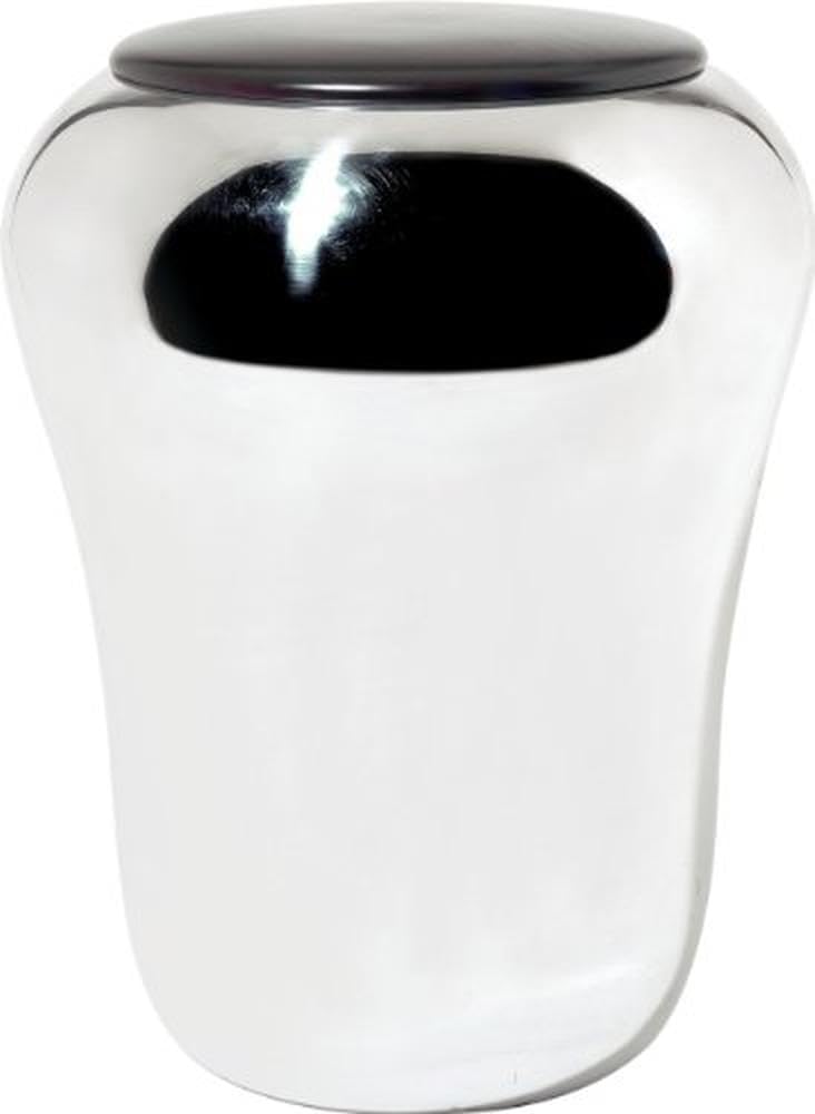 Alessi SG74 Hocker/Wäschekorb mit Deckel aus Edelstahl und Holz, 7.5 x 47 x 12 cm