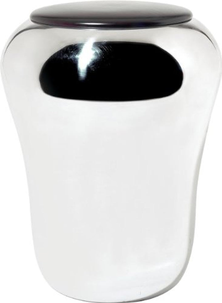 Alessi SG74 Hocker/Wäschekorb mit Deckel aus Edelstahl und Holz, 7.5 x 47 x 12 cm