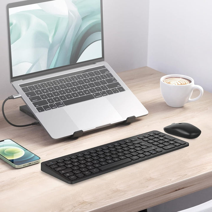 cimetech Tastatur Maus Set Kabellos, 2.4G Ultraslim Kabellose Tastatur mit Funkmaus, QWERTZ Deutsche