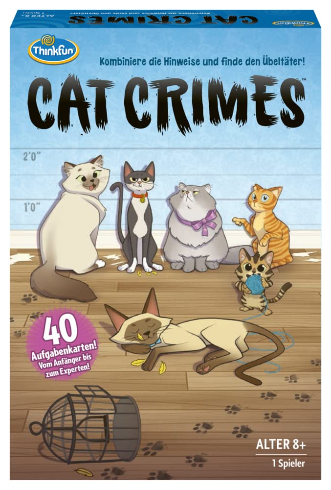 ThinkFun - 76366 - Cat Crimes - Das flauschige und freche Kombinations- und Deduktionsspiel mit Katz