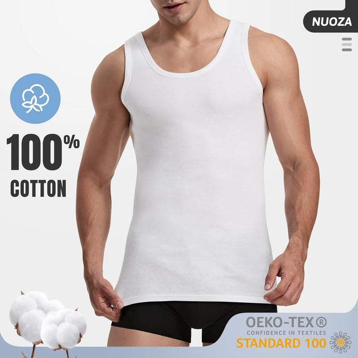 NUOZA 3/5er Pack Unterhemd Herren Tank Top Viele Farben 100% Hochwertige Baumwolle Schrumpft Nicht V