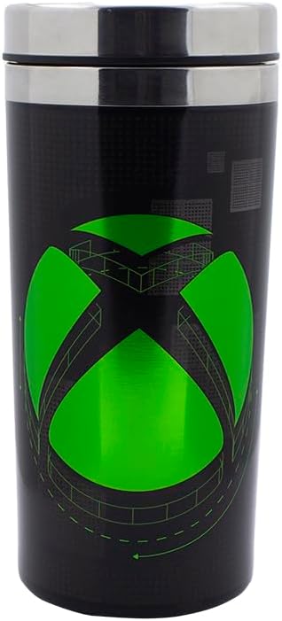 XBOX Reisebecher - Offiziell lizenziertes Getränkeflasche, hält Getränke heiss & kalt, Neuheitsgesch