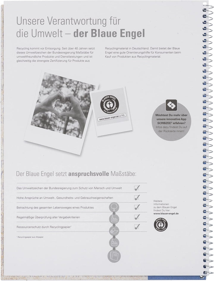 Oxford Recycling Collegeblock A4 liniert mit Doppelrand, 80 Blatt, 10 Stück, A4 liniert mit Doppelra