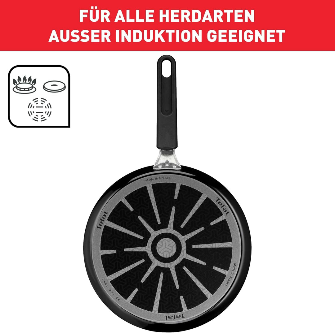 Tefal Resist Crêpepfanne 25 cm, Pfannkuchenpfanne nicht induktionsgeeignet, Titanium Antihaftversieg