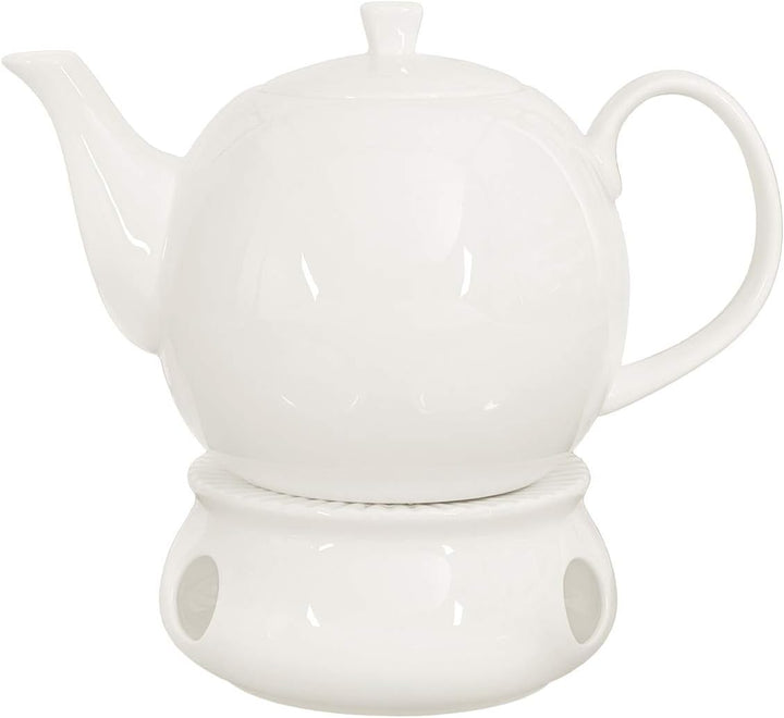 tea4chill Buchensee Teekanne/Kaffeekanne 1,5 Liter mit Stövchen. Fine Bone China Premium Qualität in