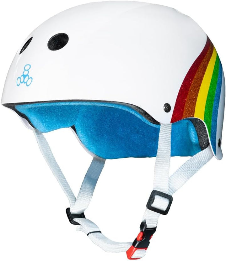Triple Eight Certified Sweatsaver Helmet Skate-und Skateboard-Helme S/M Rainbow Sparkle White, S/M R