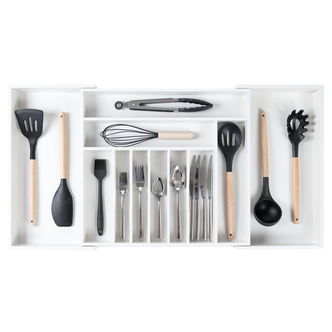 KitchenEdge Hochwertiger Besteck- und Utensilien-Organizer für Küchenschubladen, lebensmittelecht, e