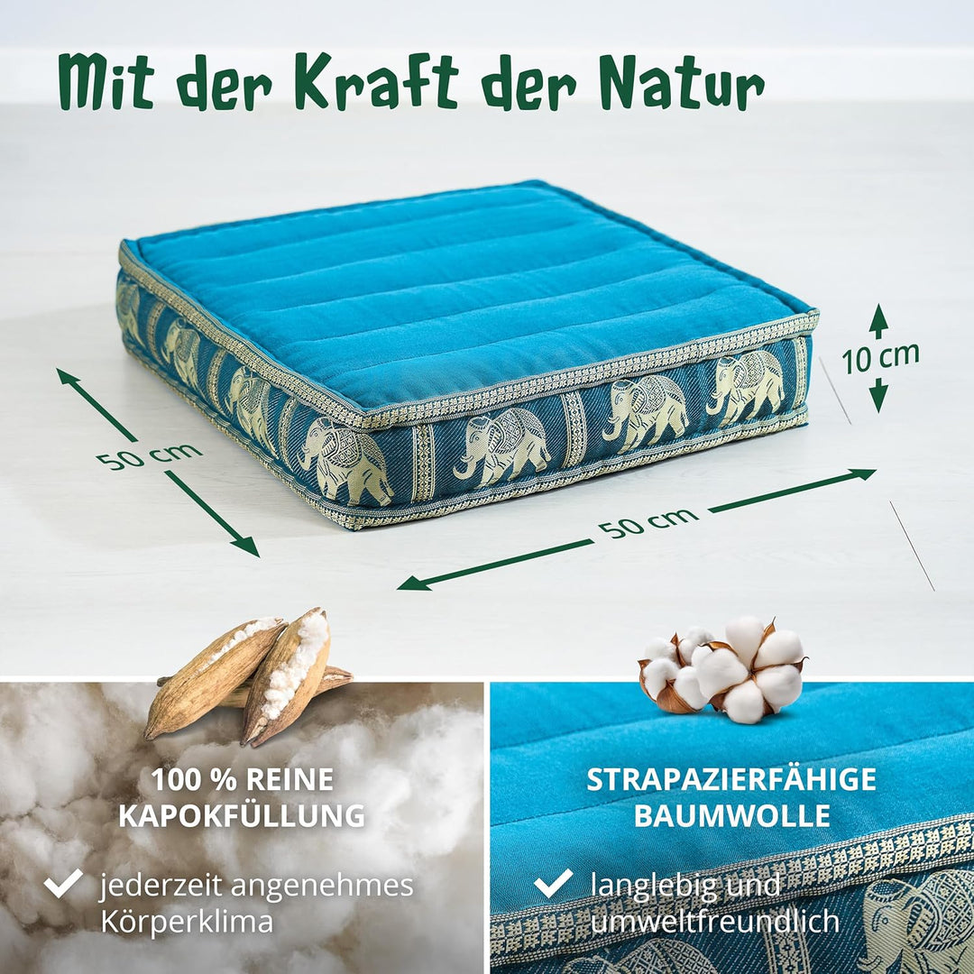 Livasia Sitzkissen Boden Thaiseide, Bodenkissen Indoor/Outdoor, Meditationskissen Yogakissen, Stuhla