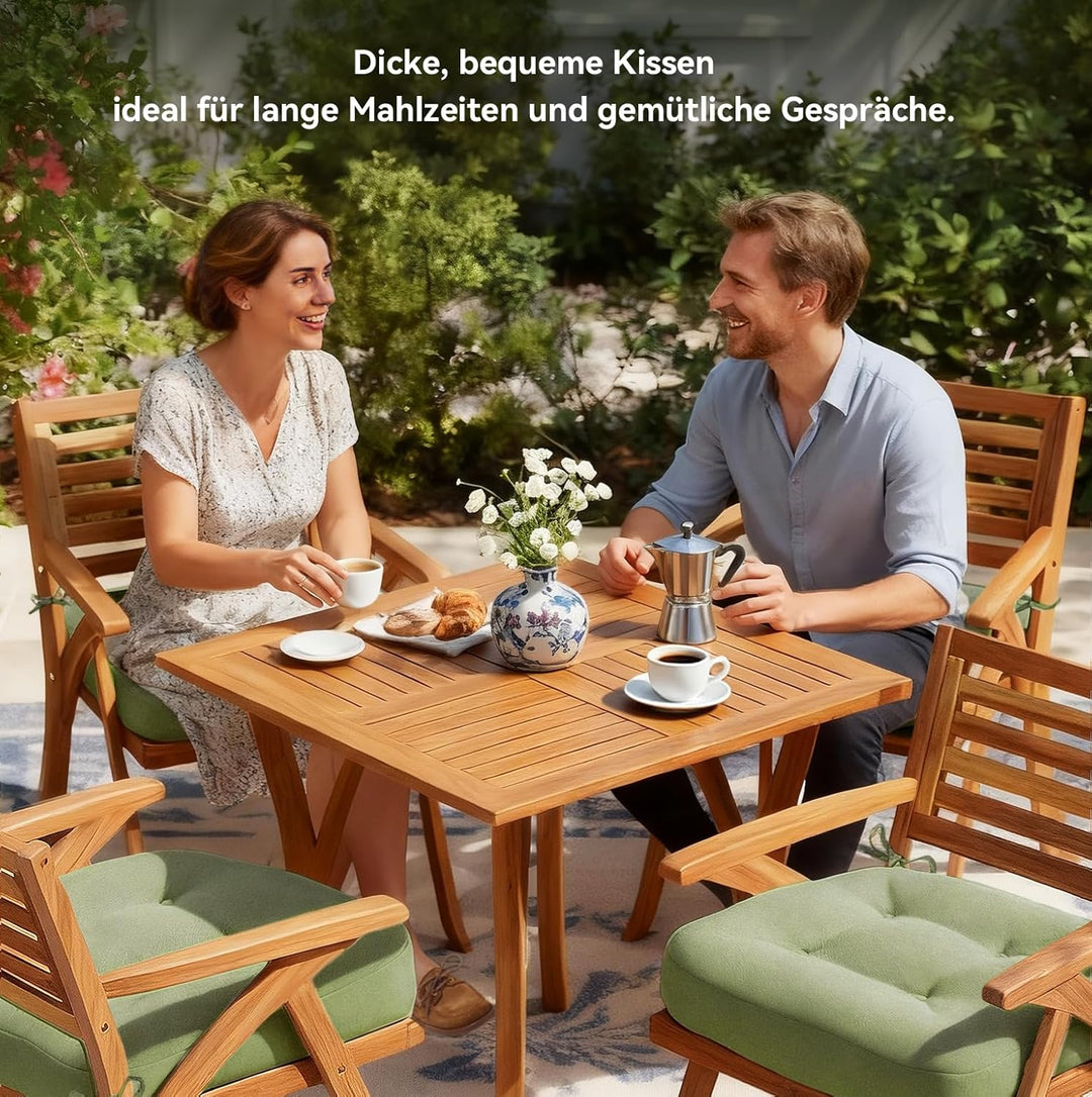 Codi Sitzkissen 40x40×8 cm 6er Set, Extra Dicke, Bequeme Stuhlkissen mit wasserabweisendem Bezug – W