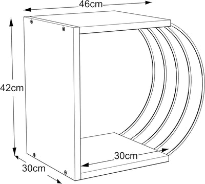 [en.casa] Beistelltisch Vefsn Kaffeetisch 46x30x42cm Wohnzimmertisch Walnuss/Chrom Walnuss / Chrom,