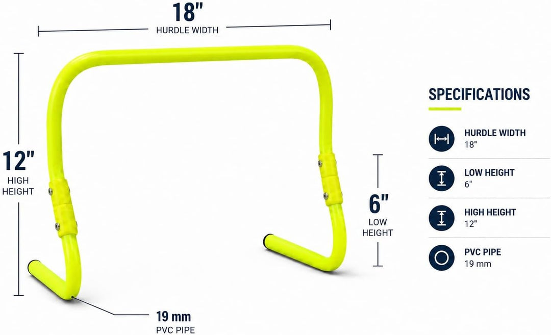 GSI Dual Height Agility Hürden Pack of 6 – Adjustable 6" & 12" Training Hürden für Sports, Fitness u