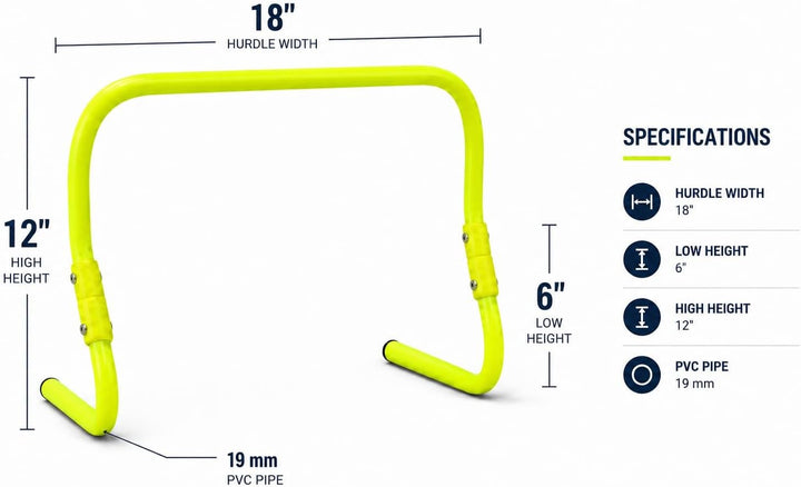 GSI Dual Height Agility Hürden Pack of 6 – Adjustable 6" & 12" Training Hürden für Sports, Fitness u