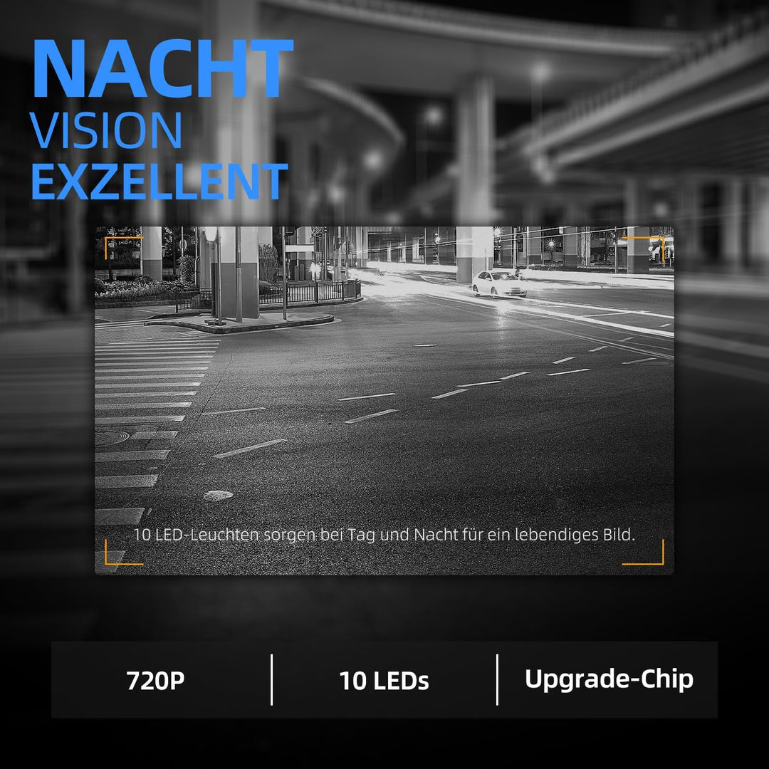 eRapta HD 1080P Rückfahrkamera, AHD-kompatibel, Metallgehäuse, IP69 wasserdichtes Universal Rückfahr