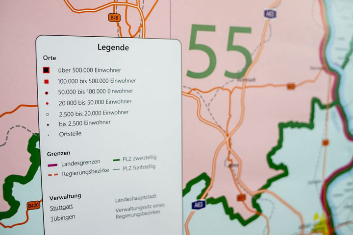 GeoMetro XL Postleitzahlenkarte von Hessen mit Laminierung (beschreib- und abwischbar): Grosse GeoMe