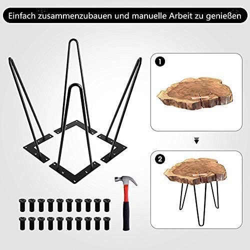 Greensen Tischbeine Metall Schwarz, Möbelfüsse 4 Stück Haarnadelbeine Hairpin Legs Haarnadel Tischbe