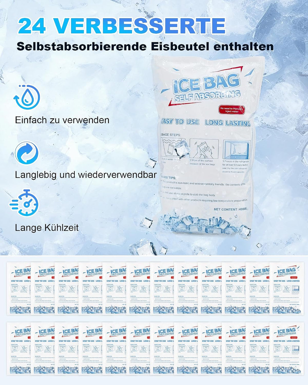 FERNIDA Kühlweste, Eisweste Cooling Weste mit 24 Eisbeutel für Sommer im Freien Heisses Wetter, Jage