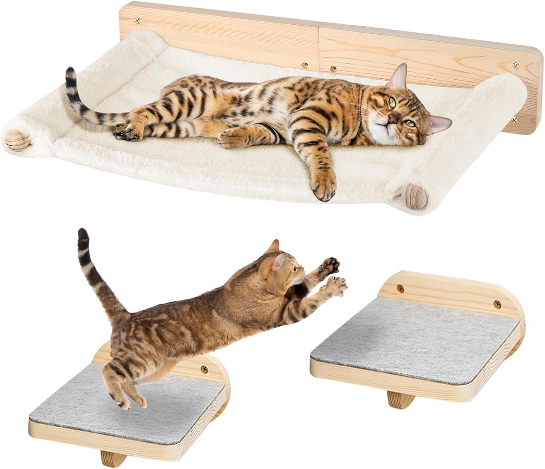 Wandbett für Katzen, Sprung- und Klettergitter, bequem, rutschfest, geeignet für Haus und Büro, idea