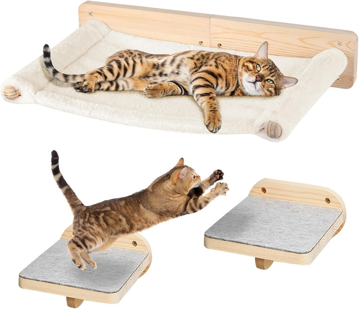Wandbett für Katzen, Sprung- und Klettergitter, bequem, rutschfest, geeignet für Haus und Büro, idea
