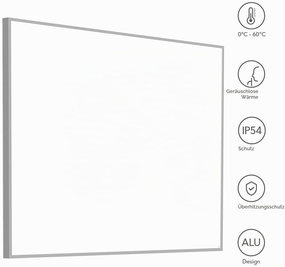 TROTEC Infrarot Wandheizung TIH 1100 S – Heizleistung 1100 W – Elektro Heizkörper, 1205 x 905 mm, IP
