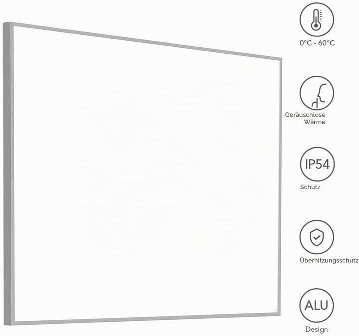 TROTEC Infrarot Wandheizung TIH 1100 S – Heizleistung 1100 W – Elektro Heizkörper, 1205 x 905 mm, IP