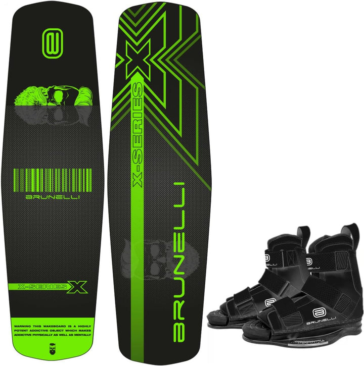 BRUNELLI Wood Flex Pro Cable Park Wakeboard SET 145cm Bindung L/XL Grind-Base
