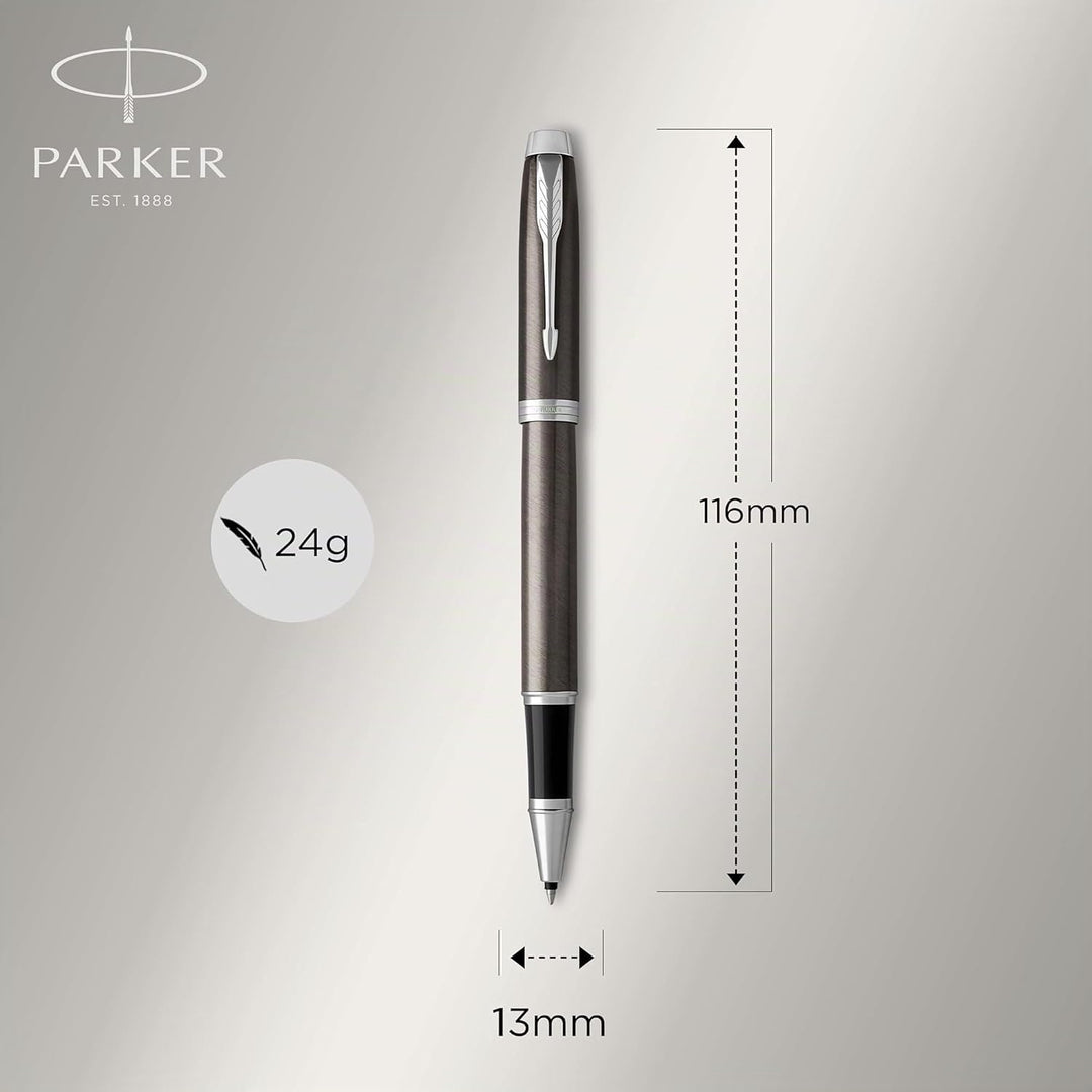 Parker IM Tintenroller , Dark Espresso , feine Spitze , Schwarz , Geschenkbox Tintenroller Dark Espr