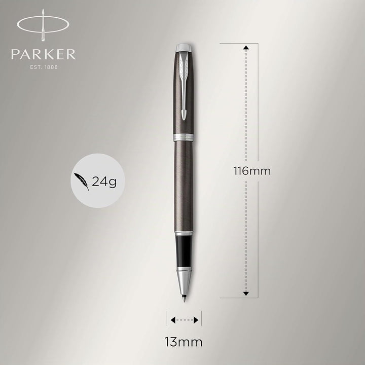 Parker IM Tintenroller , Dark Espresso , feine Spitze , Schwarz , Geschenkbox Tintenroller Dark Espr