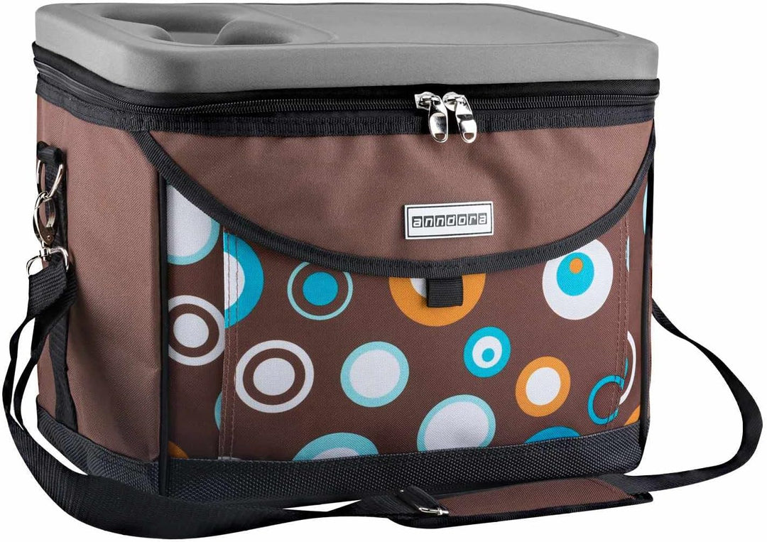 anndora Kühltasche 22 L Picknick Kühlbox 35 x 24 x 27 cm - Farbauswahl Braun, Braun