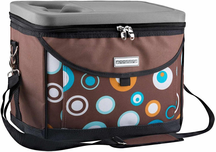anndora Kühltasche 22 L Picknick Kühlbox 35 x 24 x 27 cm - Farbauswahl Braun, Braun