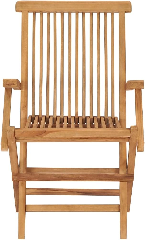 vidaXL 3X Teak Massiv Gartenstuhl mit Armlehnen Klappbar Holzstuhl Klappstuhl Stuhl Stühle Gartenmöb