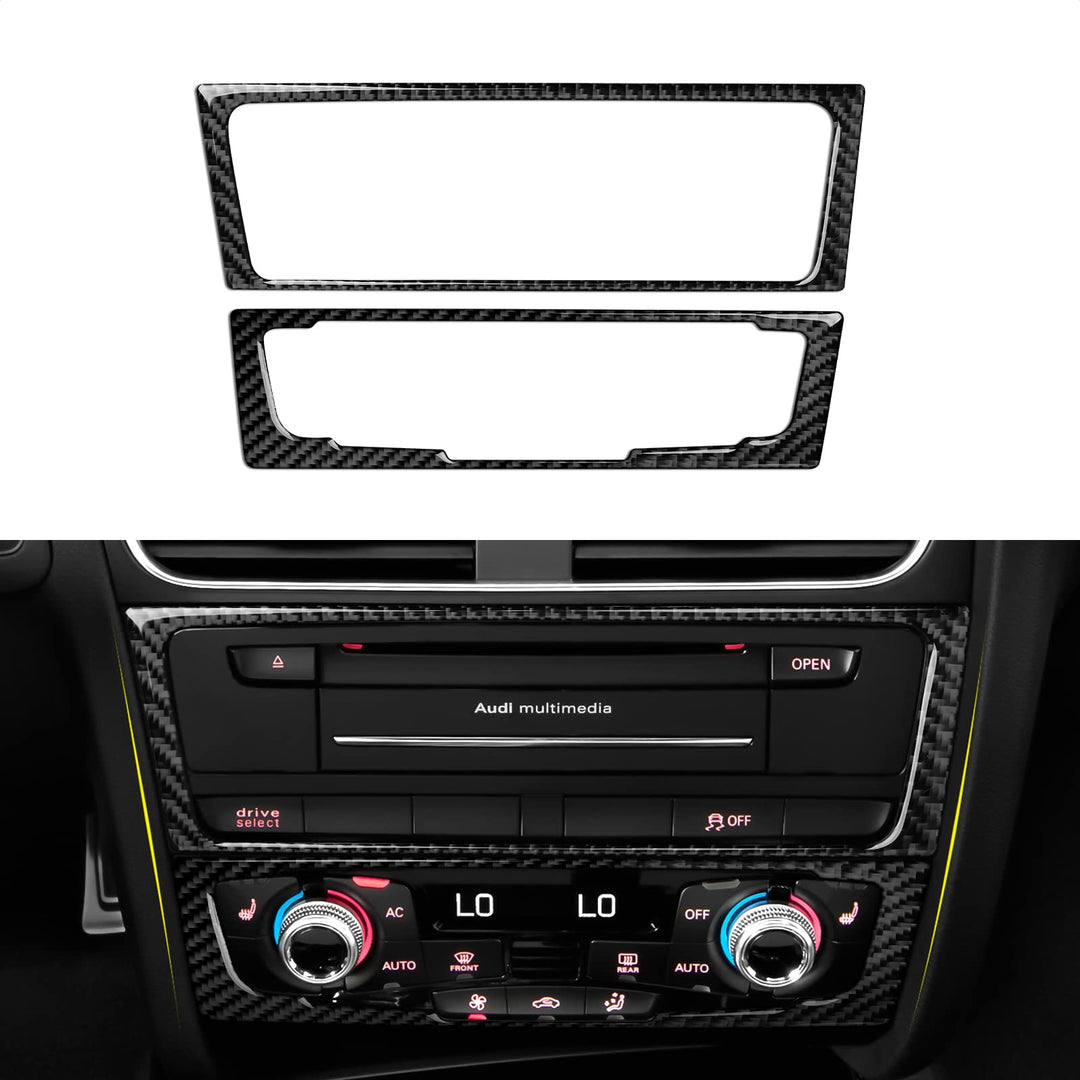Auto CD Panel Aufkleber Klimaanlage Volume Panel Control Frame Trim Kompatibel mit Audi A4 B8 A5 S4