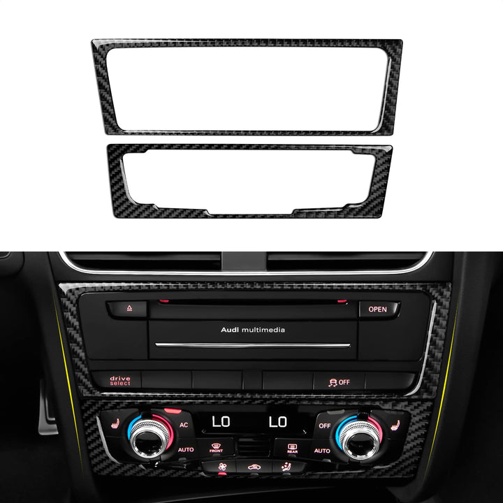Auto CD Panel Aufkleber Klimaanlage Volume Panel Control Frame Trim Kompatibel mit Audi A4 B8 A5 S4