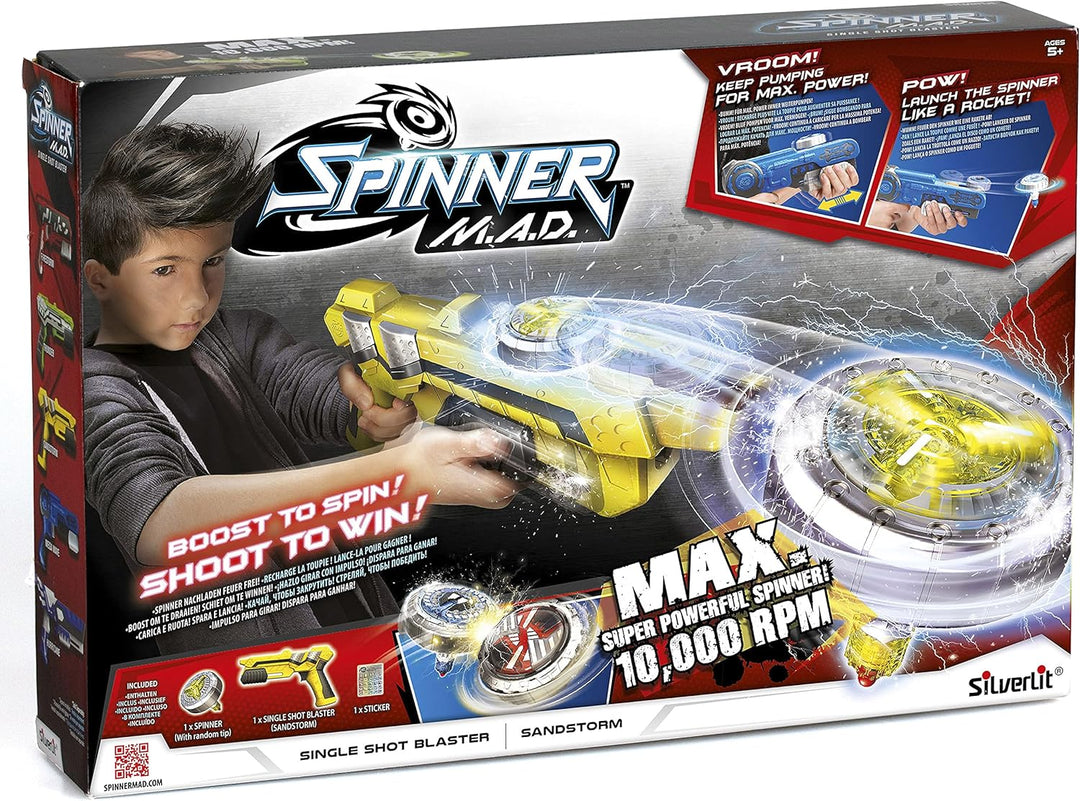 Sliverlit - SPINNER MAD - Launcher mit 1 Kreisel Im Lieferumfang enthalten - Erhältlich in 4 Farben