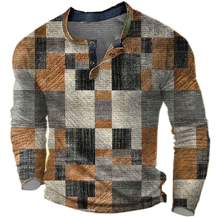 Herren-T-Shirt mit Langen Ärmeln, bedrucktem, modisch, lässig Tops Unterziehen Gelb S, Gelb S