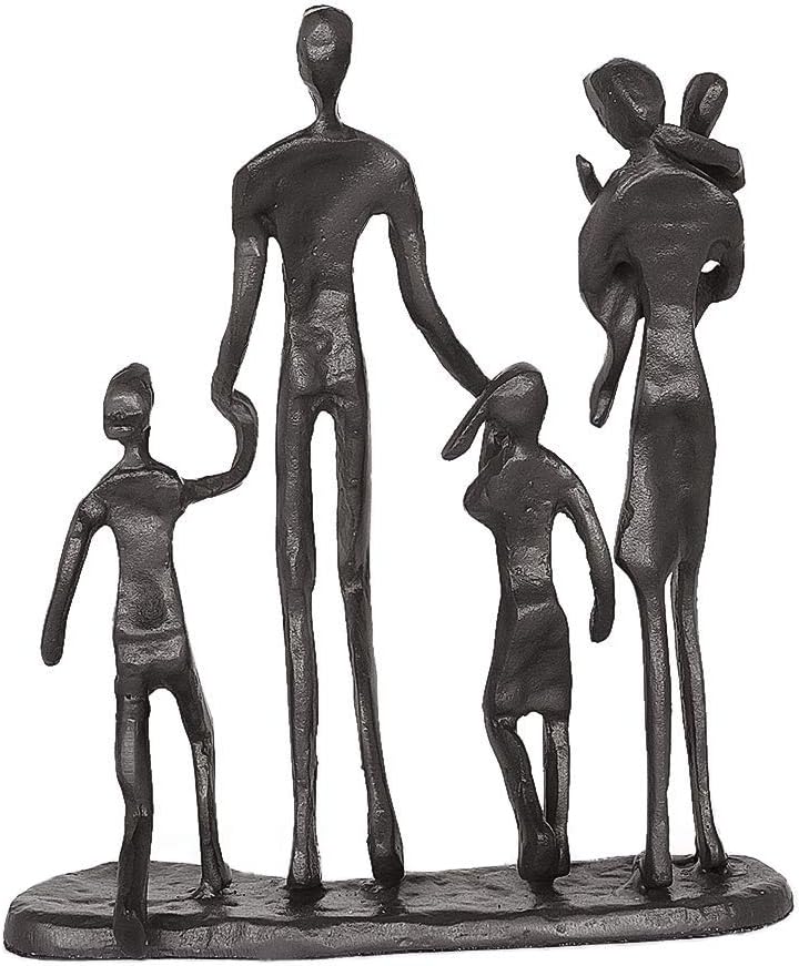 Aoneky Familie Figur Statue - Metall Kunst Skulptur Geschenk für Jahrestag, Geburtstag，Dekoration fü