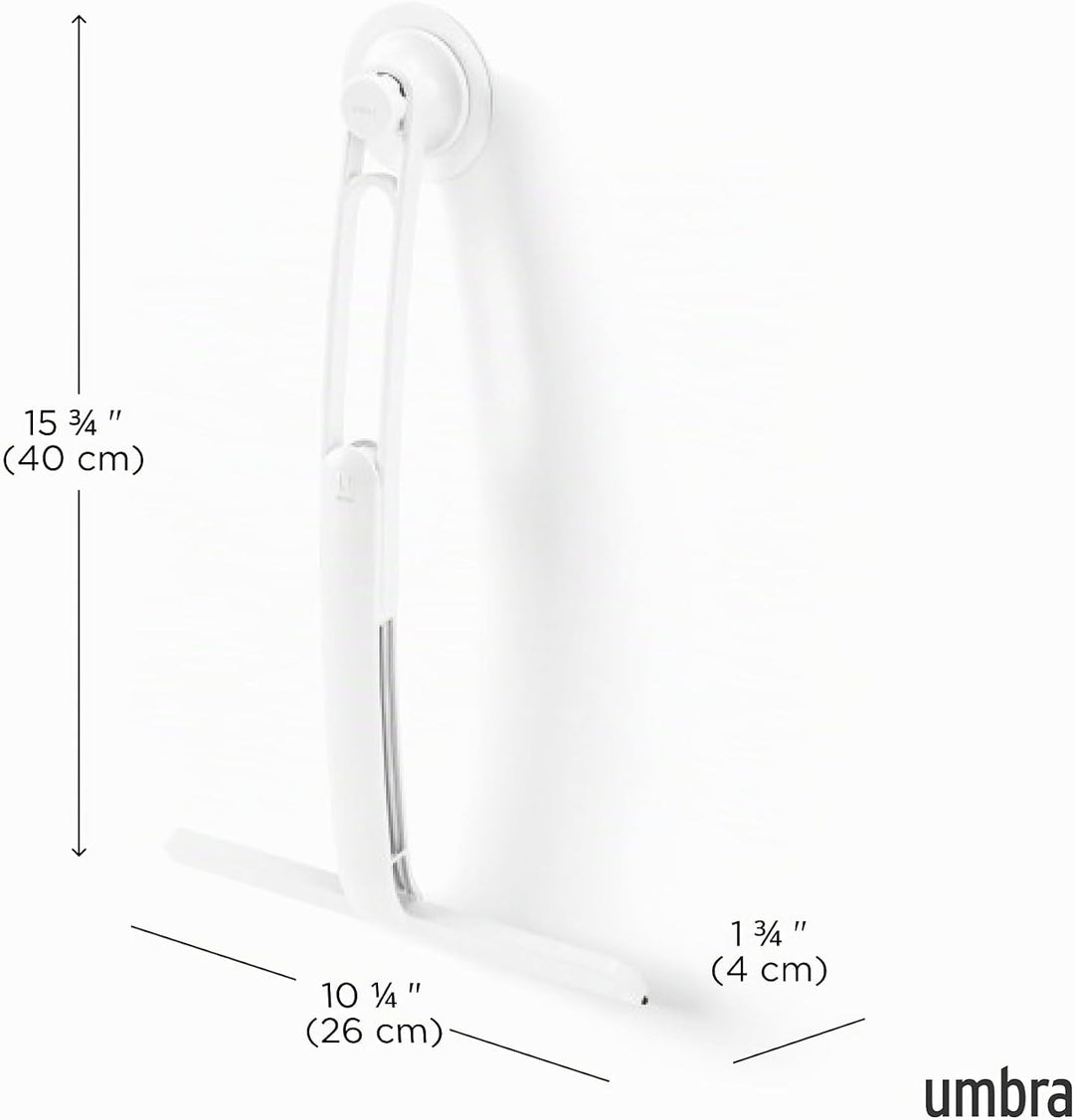Umbra Flex Selbstklebender Duschabzieher für Badezimmerspiegel, Fenster oder Glaskabinen, Weiss