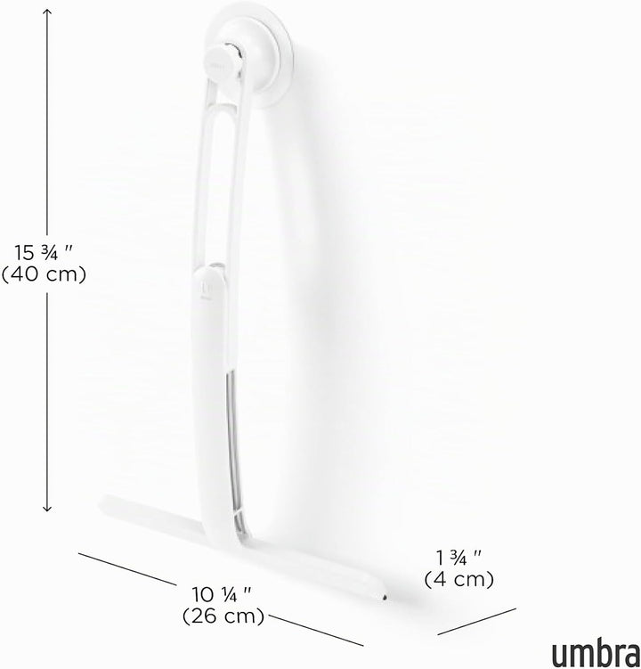Umbra Flex Selbstklebender Duschabzieher für Badezimmerspiegel, Fenster oder Glaskabinen, Weiss