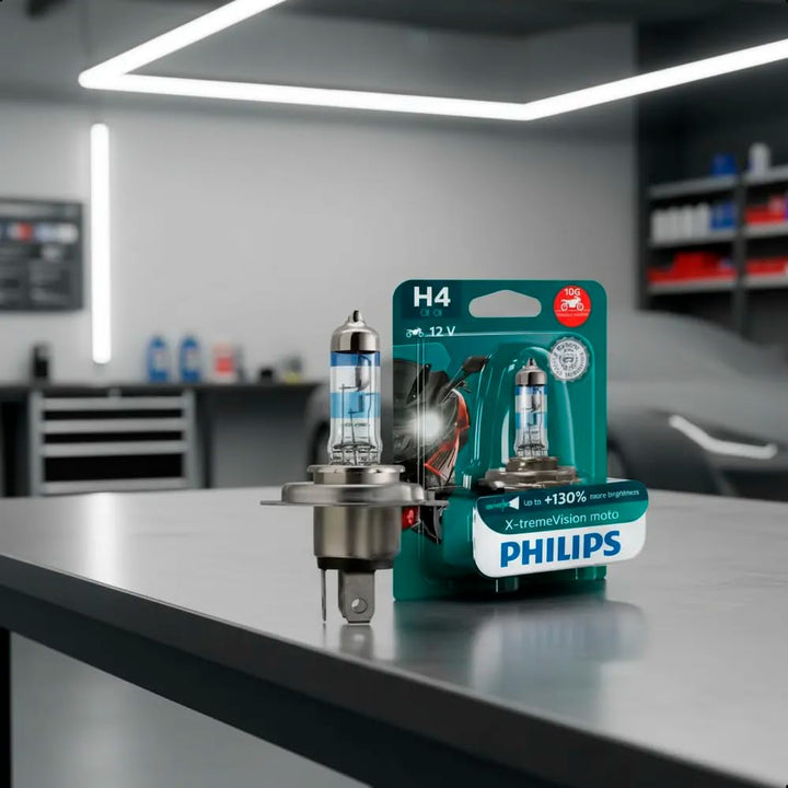Philips Automotive Lighting 12342XV+BW X-tremeVision Moto +130% H4 Motorrad-Scheinwerferlampe, 1 Stü