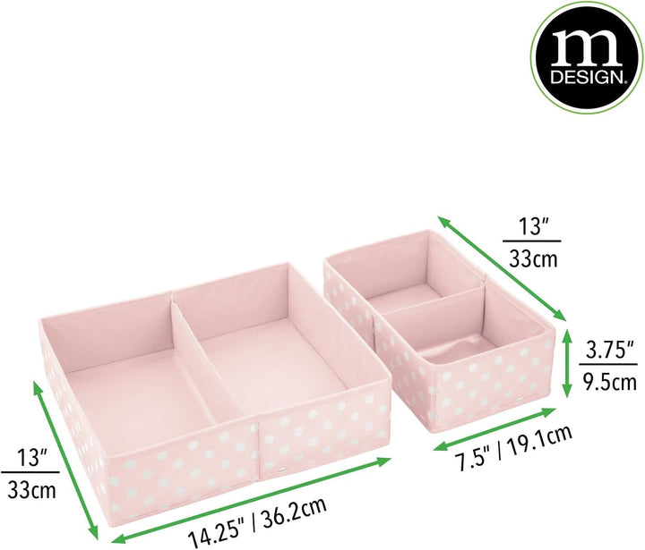 mDesign 4er-Set Aufbewahrungsbox – Organizer in 2 Grössen mit jeweils 2 Fächern fürs Kinderzimmer –