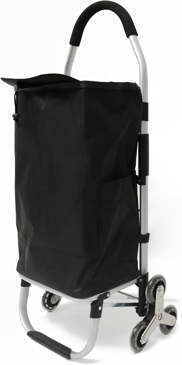Einkaufstrolley Klappbar mit 56L Kapazität und Belastbar bis 50kg, 2 in 1 Multifunktions Mutige Alum