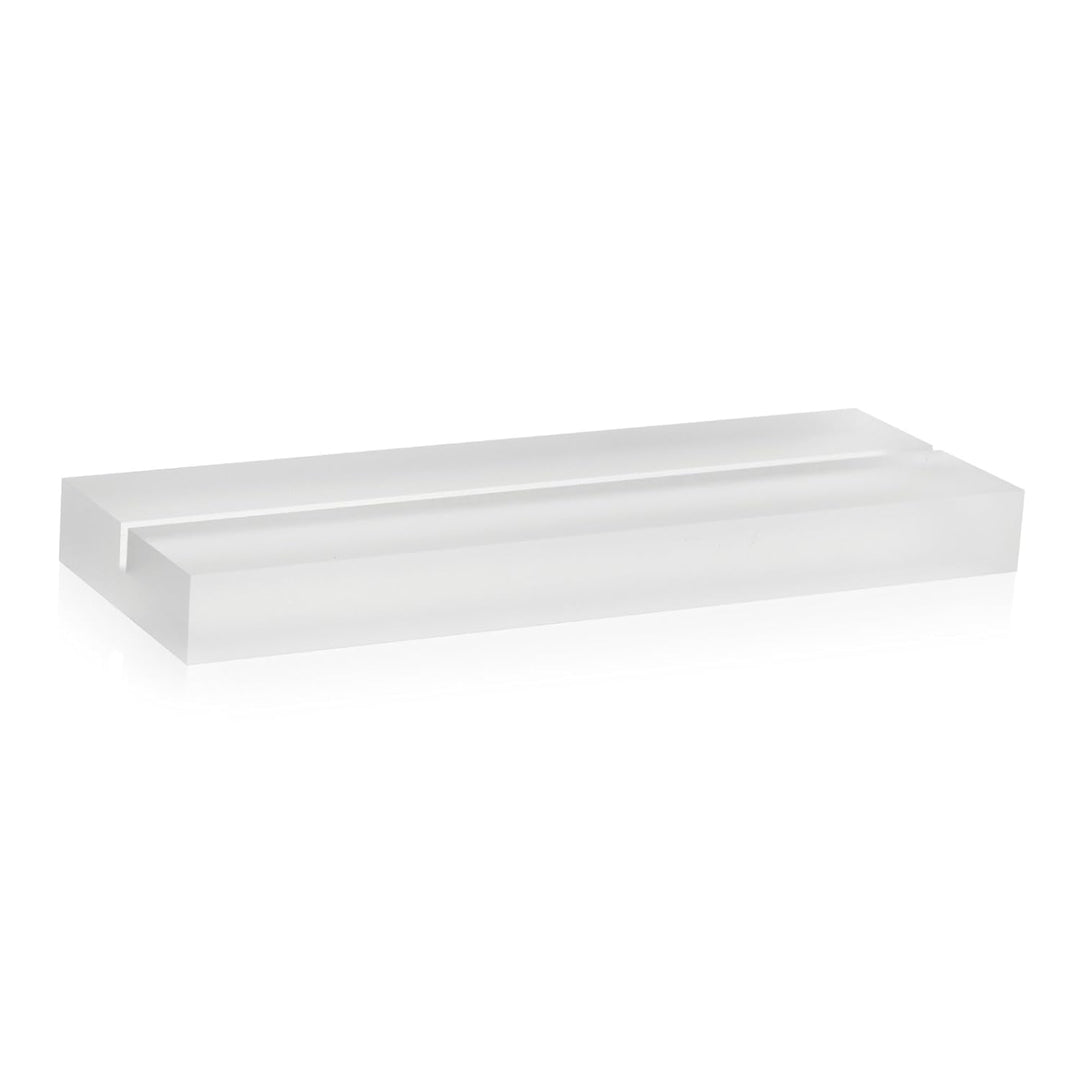 DIN A4 Werbeaufsteller mit massiver, satinierter PLEXIGLAS® Basis/T-Ständer/T-Aufsteller als Tischau