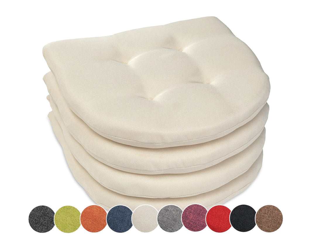 sunnypillow 4er Set Stuhlkissen 40x40 cm - Sitzkissen Stuhl 5cm dick - Sitzpolster für Stühle, Bänke