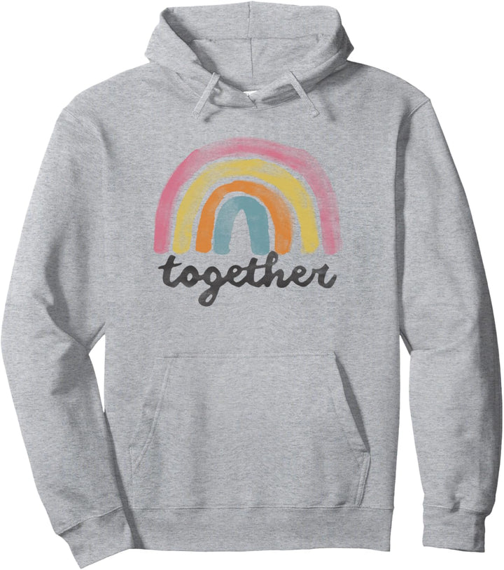 Trendy Simple Rainbow Together Pullover Hoodie