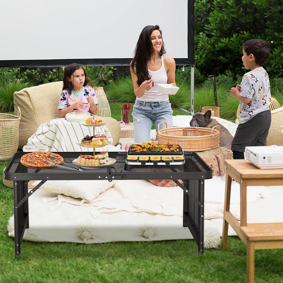 UISEBRT Faltbarer Campingtisch Klappbar Gartentisch Leicht und Tragbar Kleiner Tisch Grilltisch mit