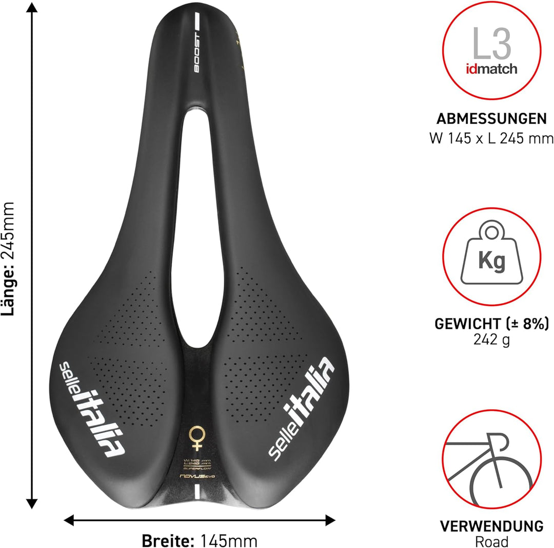 NOVUS Boost EVO Sattel - Lady TM Superflow schwarz - L3