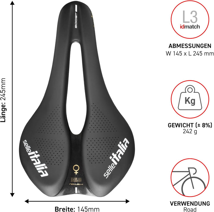 NOVUS Boost EVO Sattel - Lady TM Superflow schwarz - L3