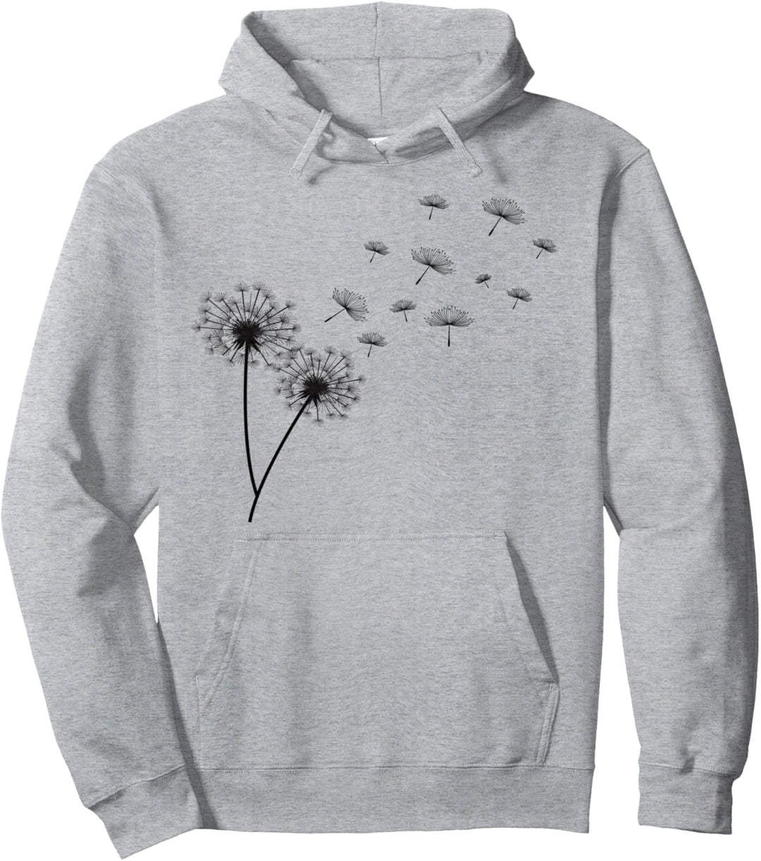 Löwenzahn Pusteblume Blumenmotiv fliegende Schirme Pullover Hoodie